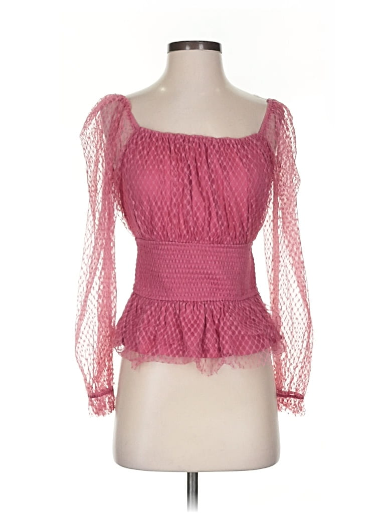 Pre-owned Audrey Parks X Francesca's 3/4 Sleeve Blouse In Pink
