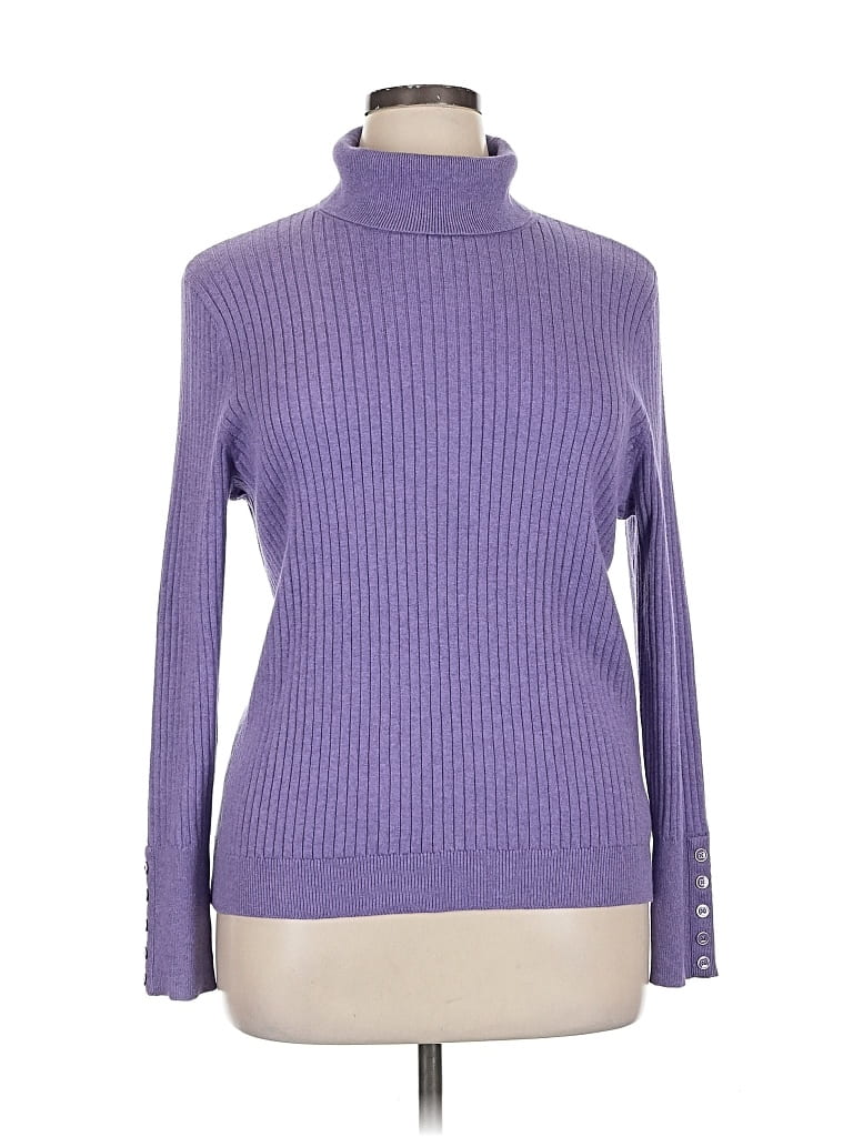 Pre-owned Talbots Turtleneck Sweater In Purple