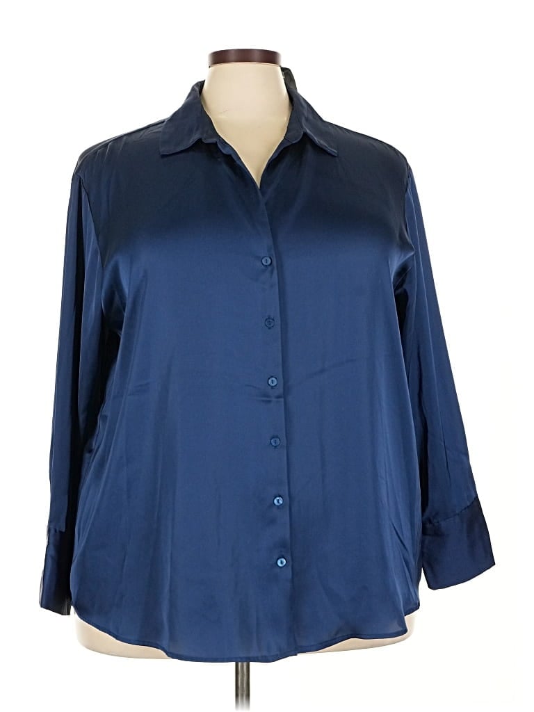 Torrid 3/4 Sleeve Blouse In Blue