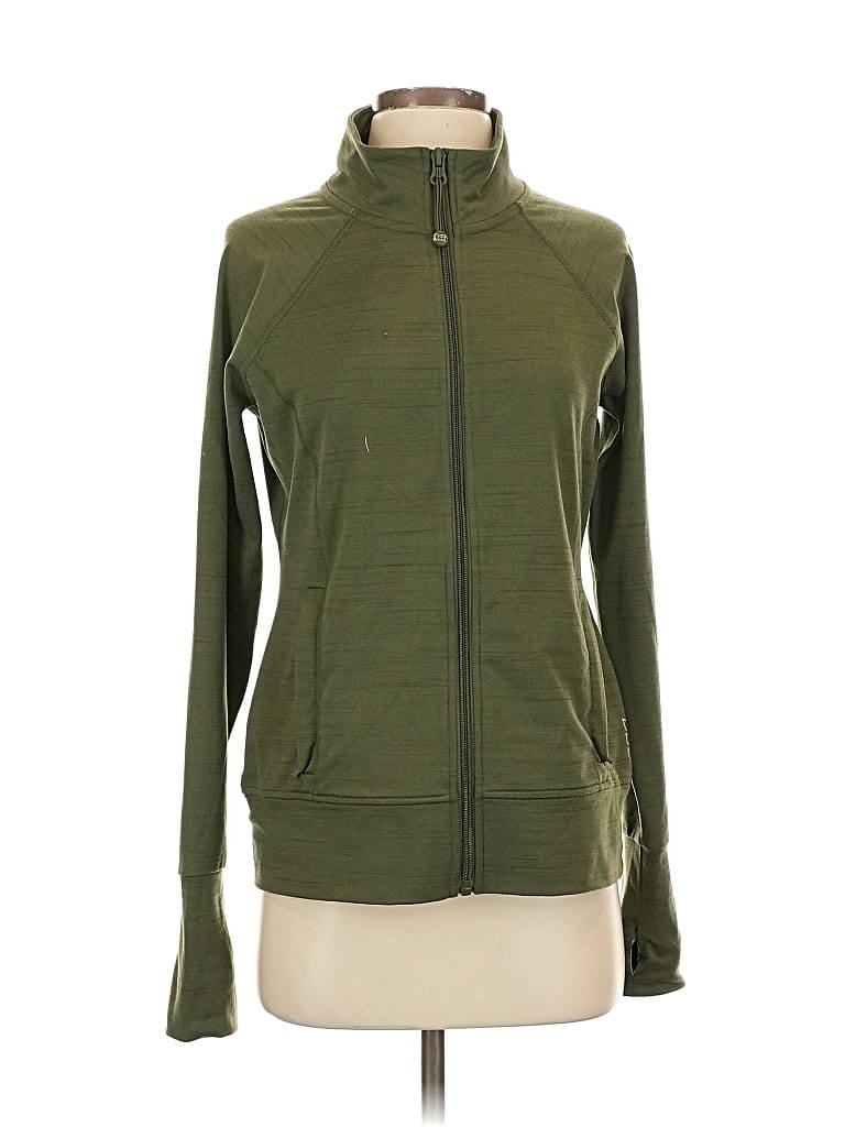 Pre-owned Uniquely Lorna Jane Track Jacket In Green