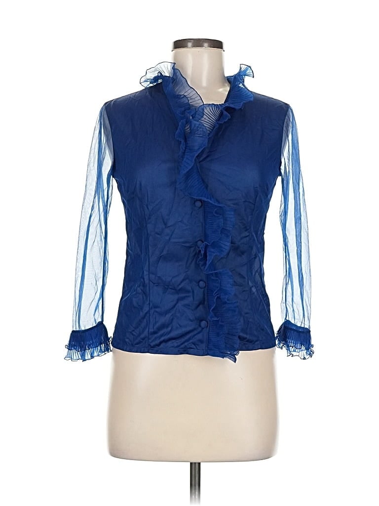 Pre-owned Assorted Brands 3/4 Sleeve Blouse In Blue