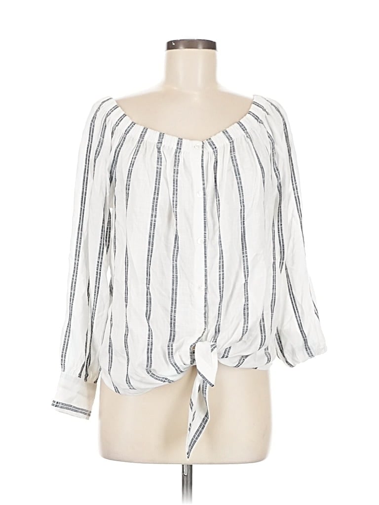 Pre-owned Sanctuary 3/4 Sleeve Blouse In White