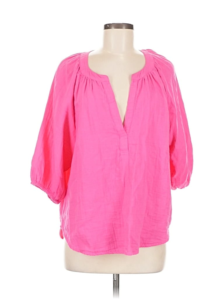 Pre-owned Dylan 3/4 Sleeve Blouse In Pink