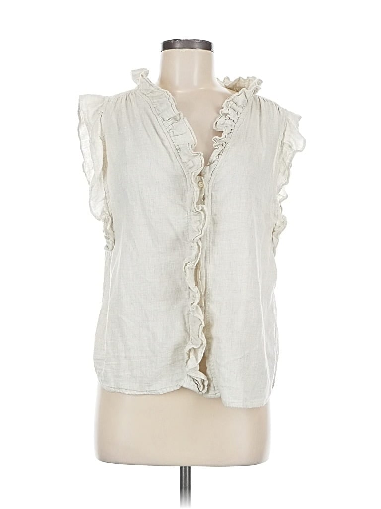 Pre-owned Dylan Sleeveless Blouse In White