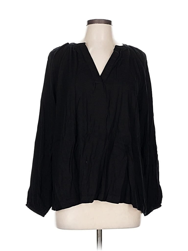 Pre-owned Old Navy 3/4 Sleeve Blouse In Black