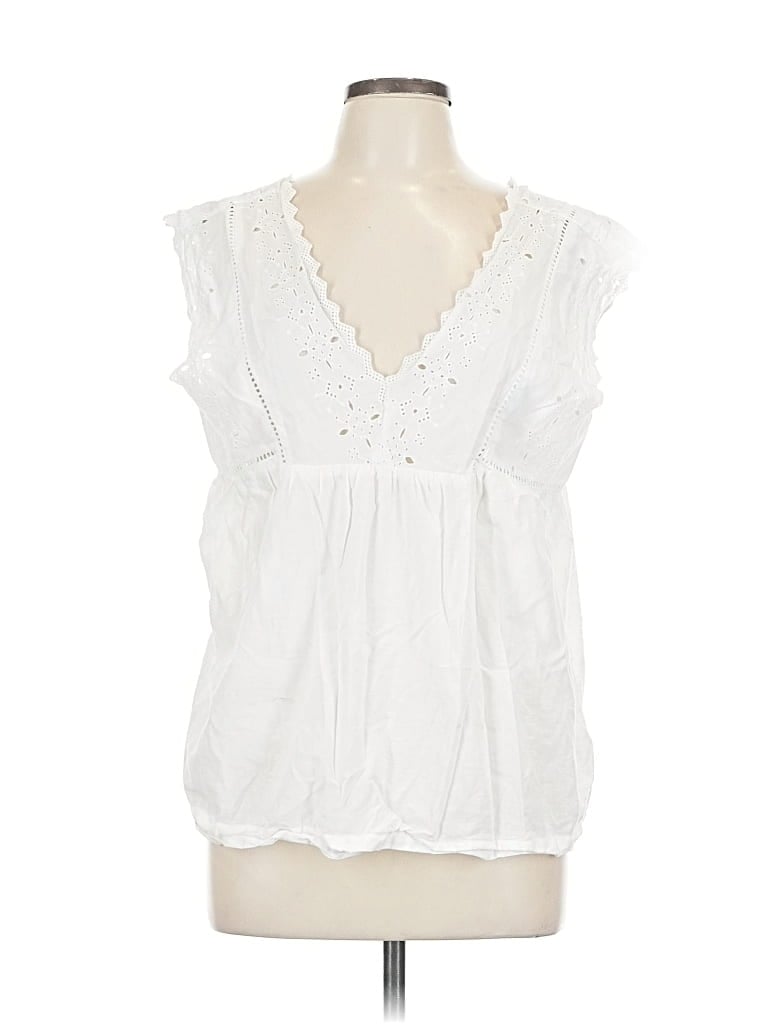 Pre-owned Gap Sleeveless Blouse In White