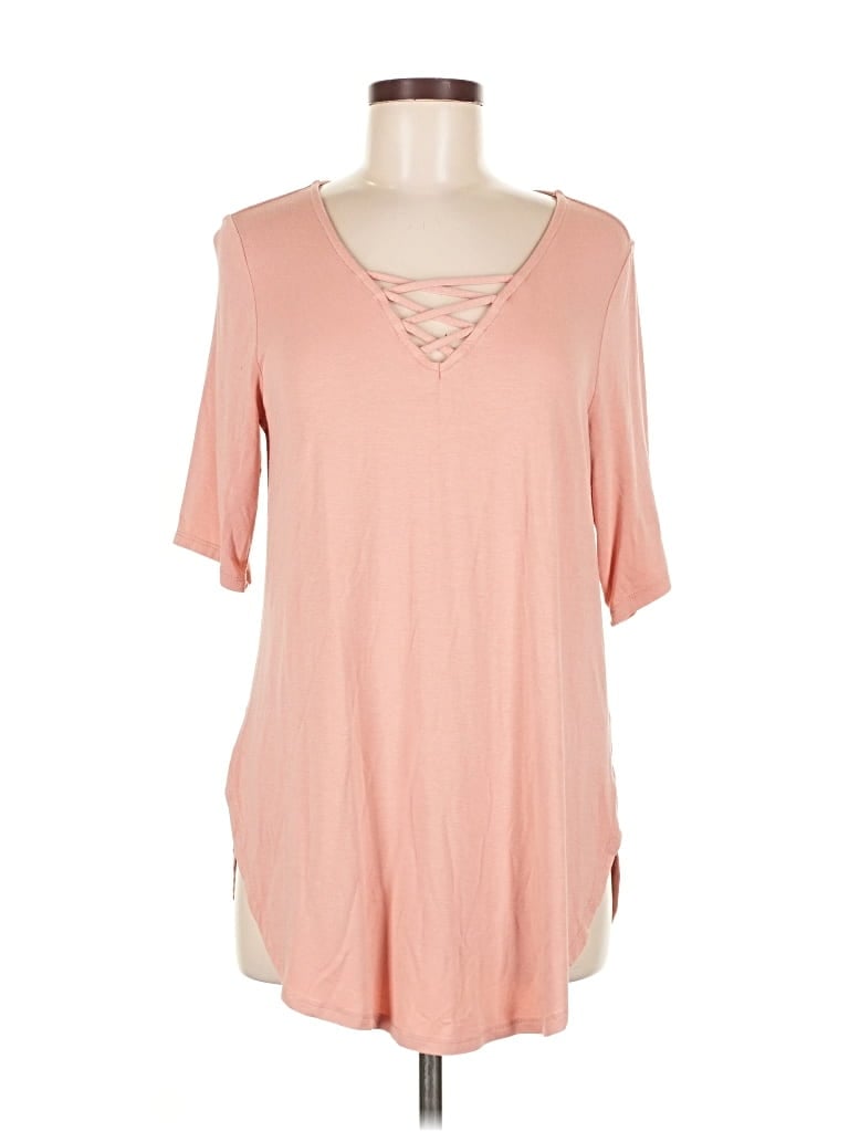 Pre-owned Torrid Short Sleeve Top Pink V Neck Tops