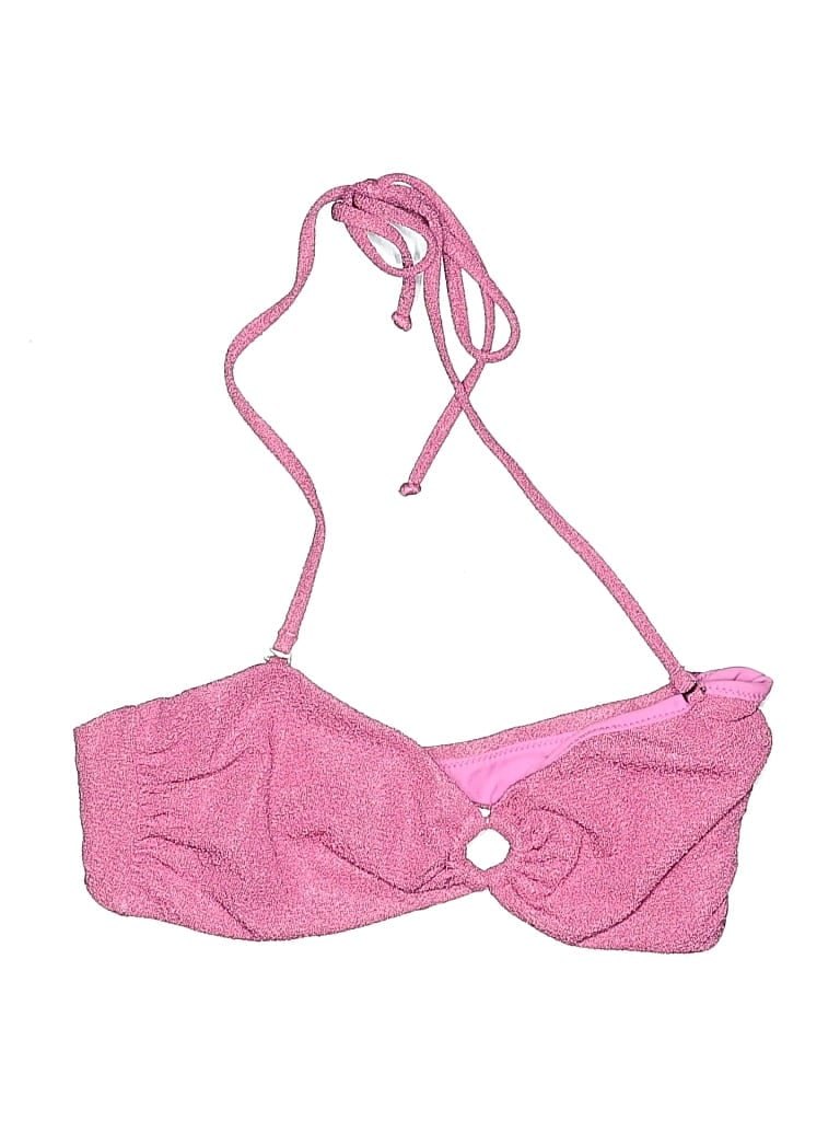 Pre-owned Lovers & Friends Swimsuit Top Pink Polka Dots Pattern Swimwear