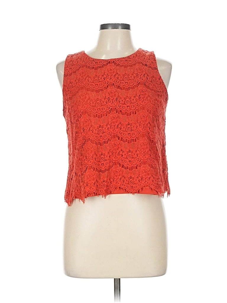 Pre-owned Monteau Sleeveless Blouse In Orange