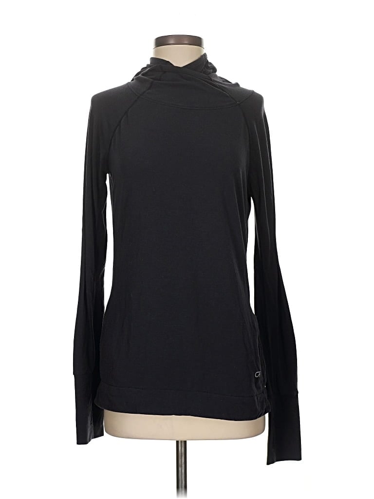 Pre-owned Gap Fit Long Sleeve Top Black Turtleneck Tops