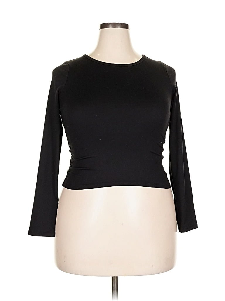 Pre-owned Athletic Works 3/4 Sleeve T-shirt In Black