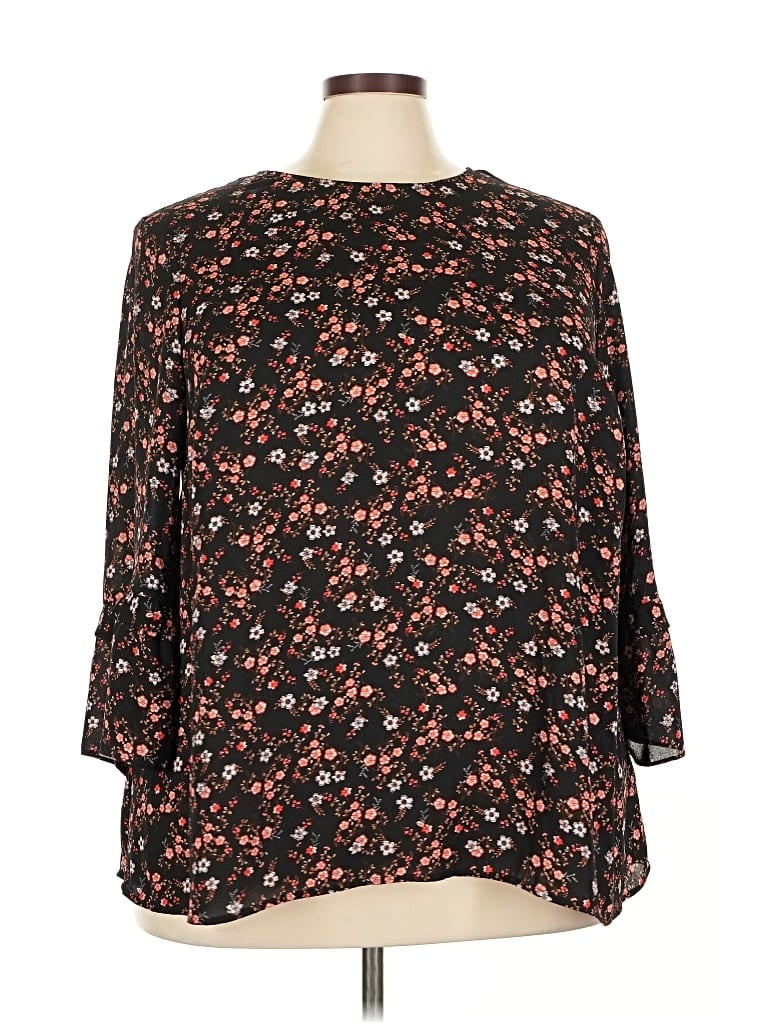 Pre-owned Dr2 3/4 Sleeve Blouse In Black