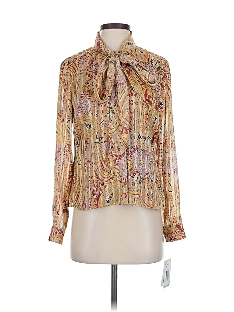 Evan Picone Long Sleeve Blouse In Multi