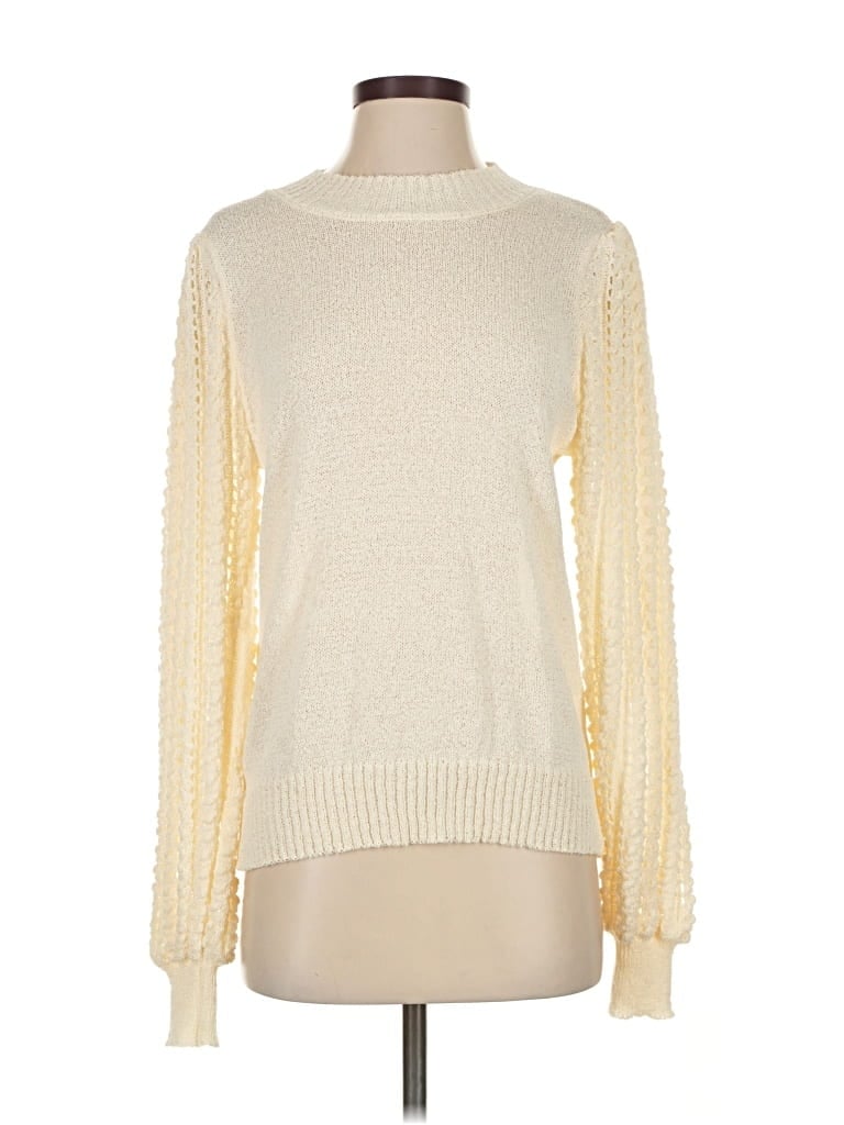 Pre-owned Aaron & Amber Pullover Sweater In White