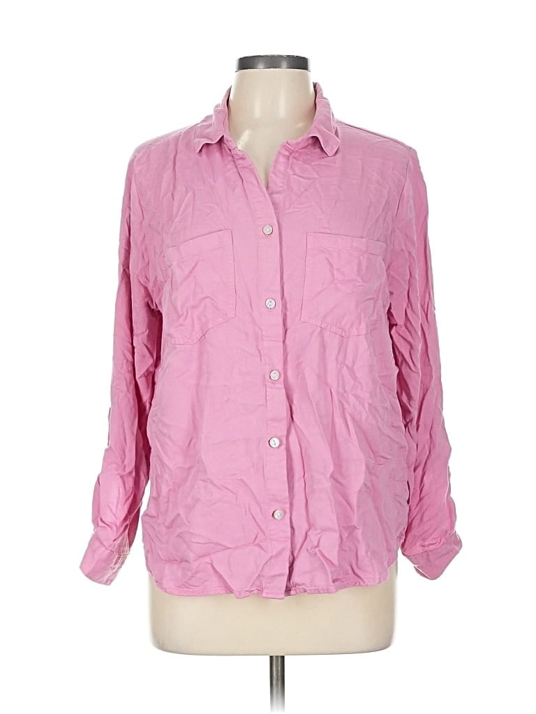 Pre-owned Beachlunchlounge Long Sleeve Button Down Shirt In Pink