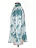 Miss Lola 100% Polyester Print Teal Long Sleeve Blouse Size S - photo 5
