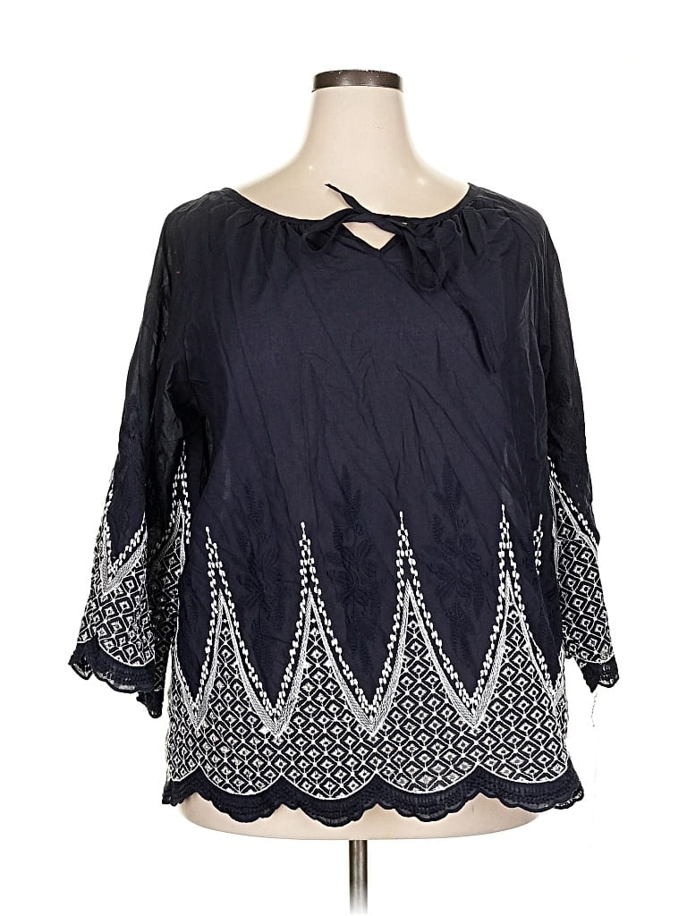 Pre-owned Ana & Rose 3/4 Sleeve Blouse In Blue