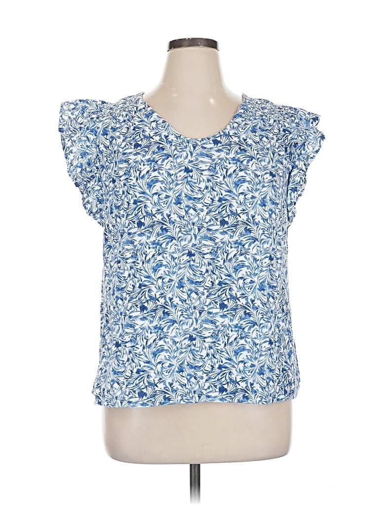 Style & Co Sleeveless Blouse In Blue
