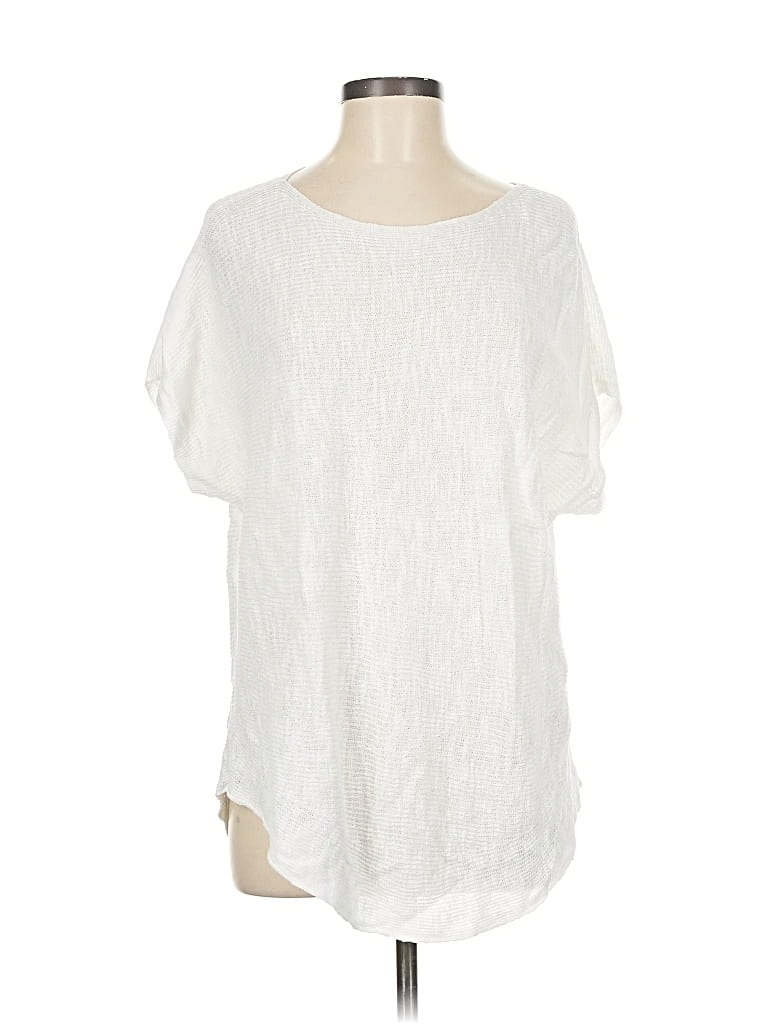 Pre-owned Eileen Fisher Short Sleeve T-shirt In White
