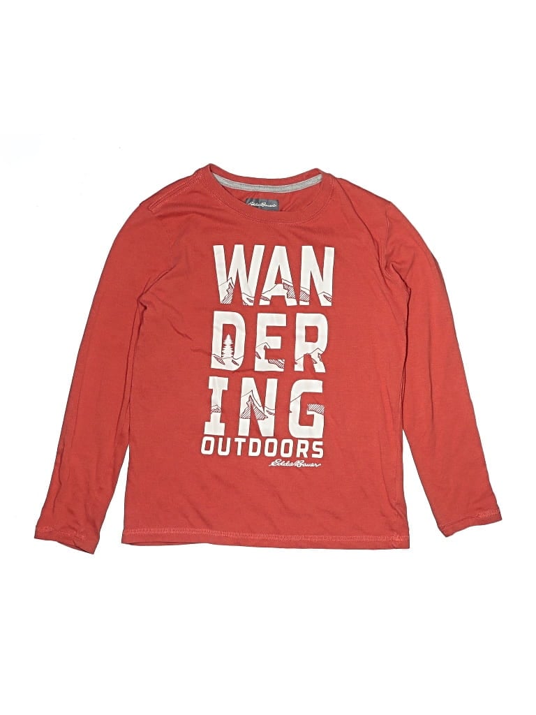 Pre-owned Eddie Bauer Kids' Long Sleeve T-shirt In Red