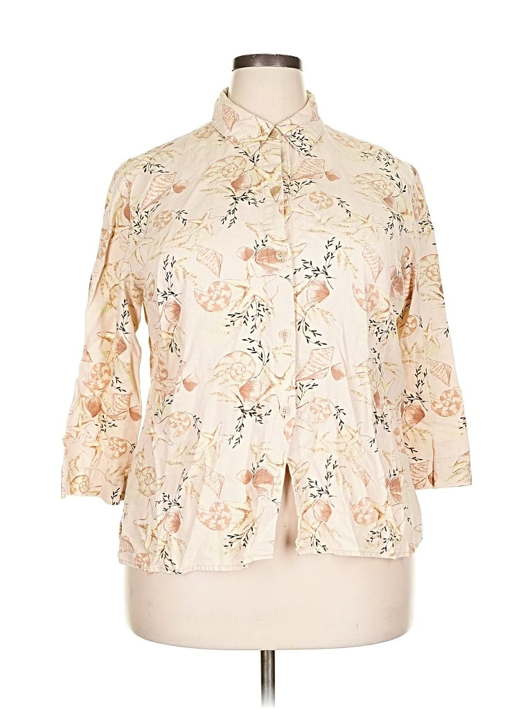 Pre-owned Jm Collection 3/4 Sleeve Blouse In White