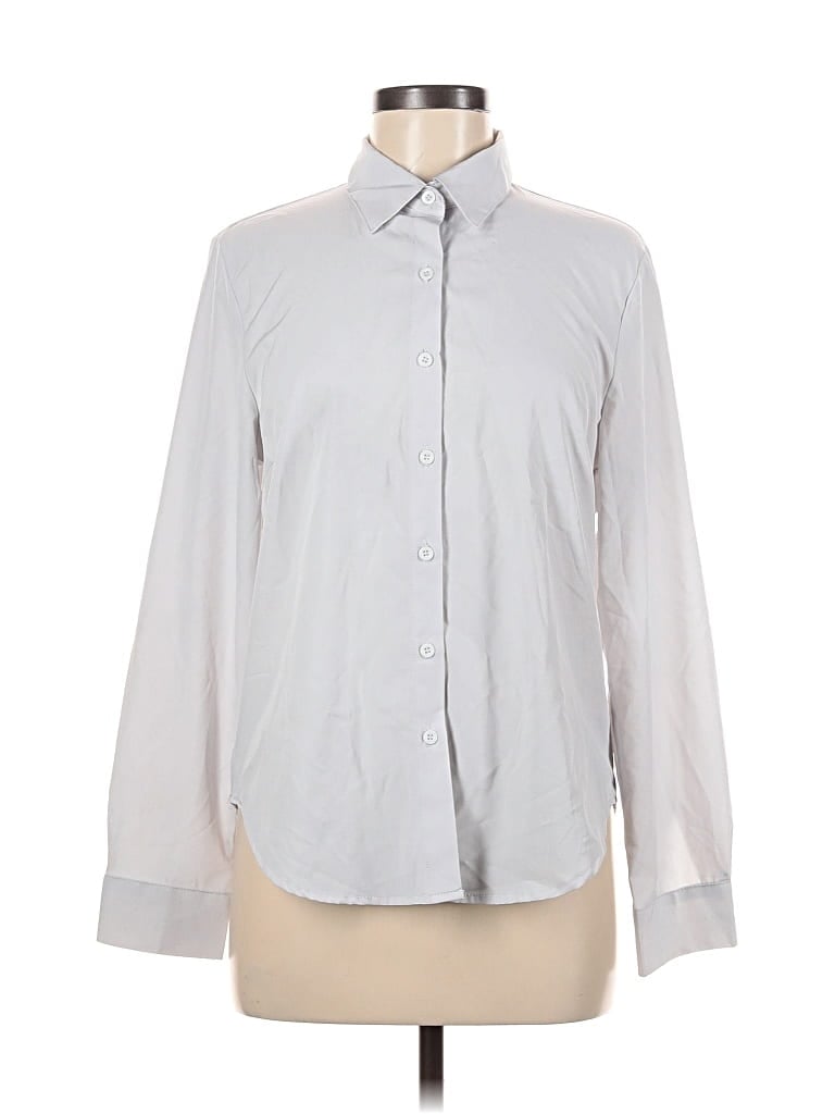 Pre-owned Assorted Brands Long Sleeve Blouse In Gray
