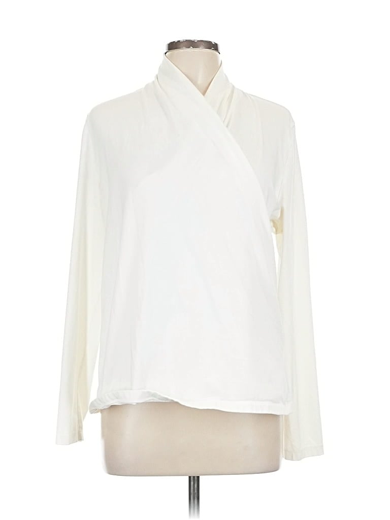 Pre-owned Liz Claiborne Long Sleeve Blouse In White