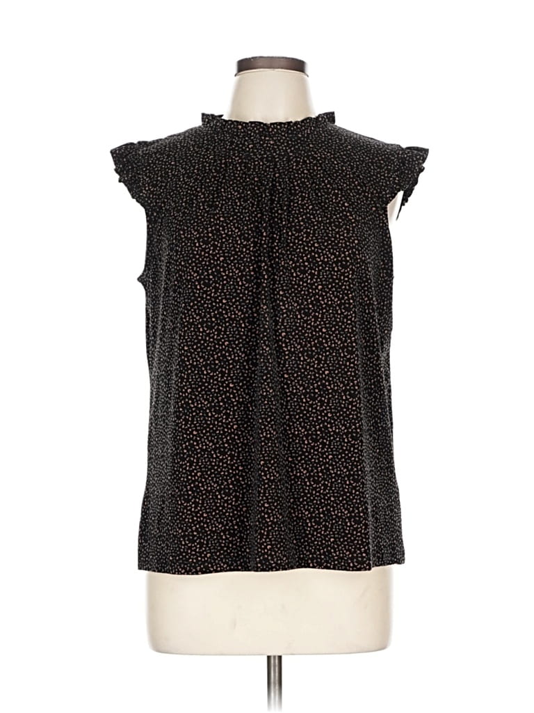 Pre-owned Adrianna Papell Sleeveless Blouse In Black