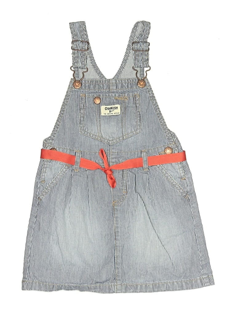 Pre-owned Oshkosh B'gosh Kids' Overall Dress In Blue