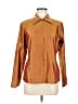 Express 100% Silk Color Block Orange Long Sleeve Silk Top Size 7 - 8 - photo 1