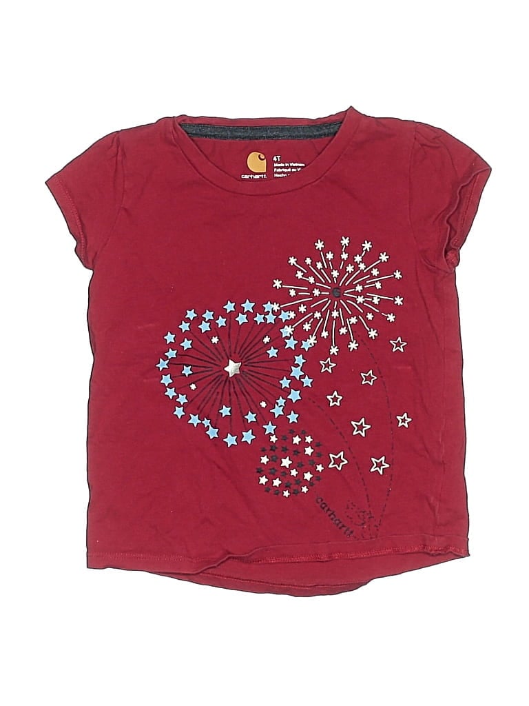 Pre-owned Carhartt Kids' Short Sleeve T-shirt In Burgundy