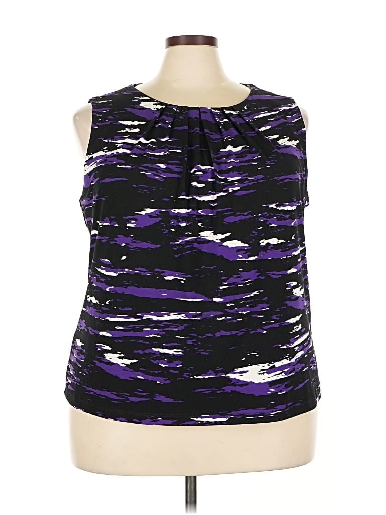 Pre-owned Calvin Klein Sleeveless Blouse In Purple