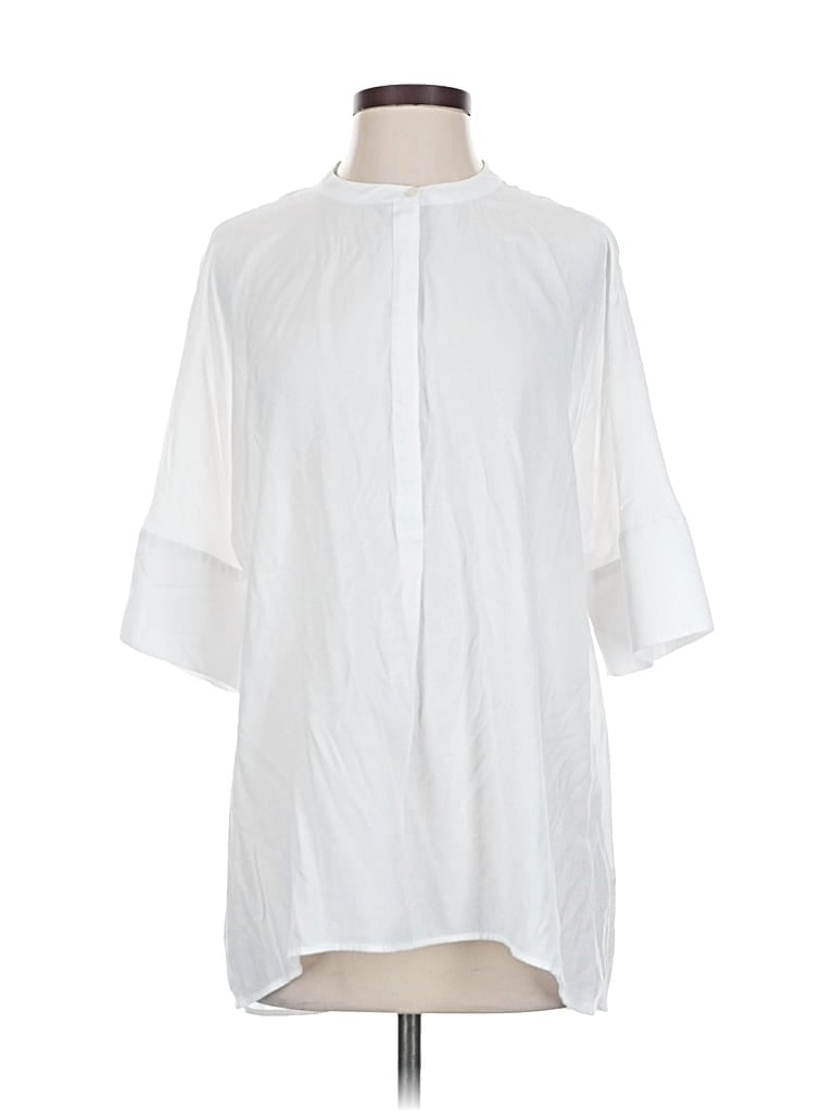 Pre-owned Banana Republic Short Sleeve Blouse In White
