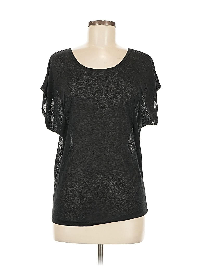 Pre-owned Soybu Short Sleeve Top Black Cold Shoulder Neckline Tops