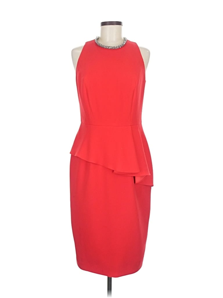 Pre-owned Carmen Marc Valvo Cocktail Dress In Red