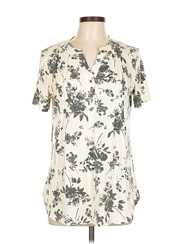 Pre-owned Assorted Brands Short Sleeve Blouse In White