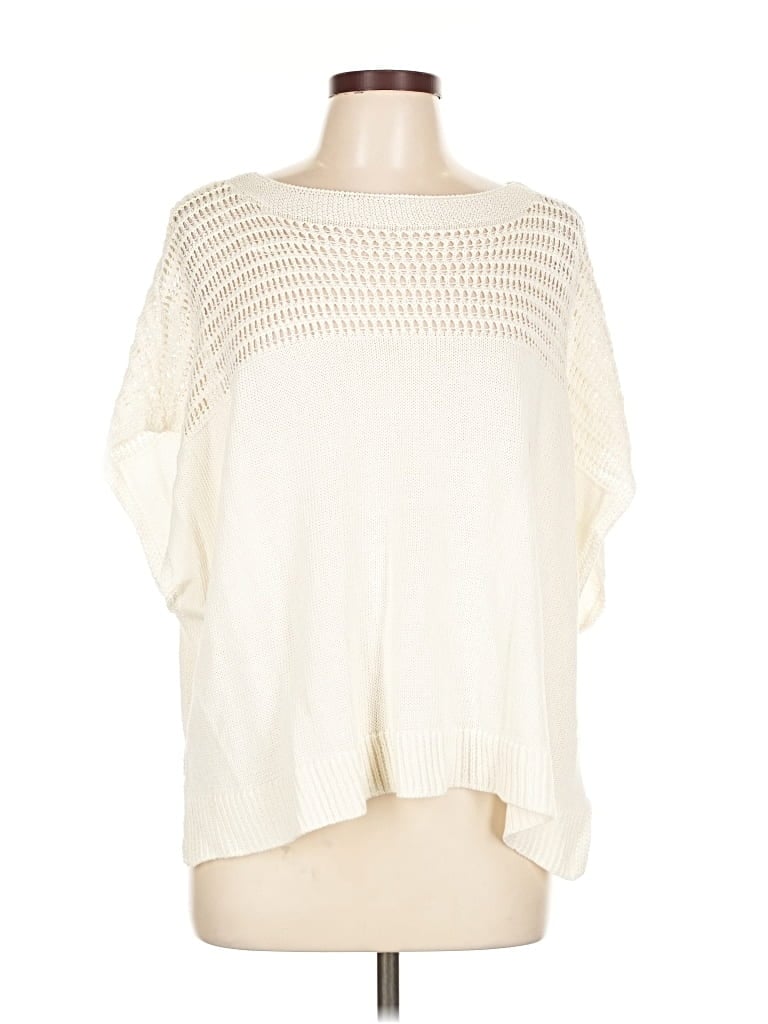 Pre-owned Max Studio Pullover Sweater In White