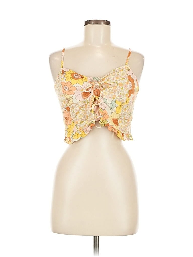 Pre-owned American Eagle Outfitters Tank Top Yellow Halter Neckline Tops