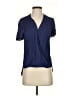 Reiss 100% Viscose Blue Short Sleeve Blouse Size 4 - photo 1