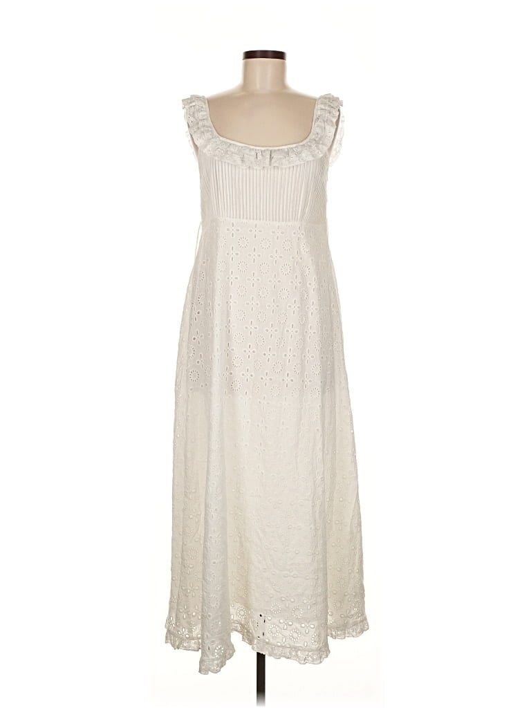 Pre-owned Rixo London Casual Dress In White