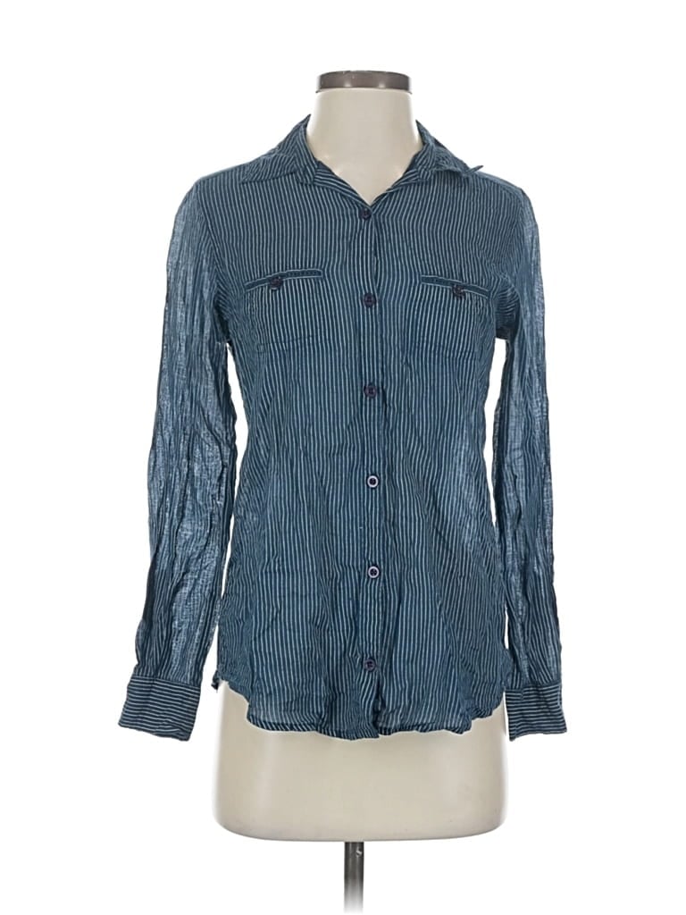 Pre-owned Bdg Long Sleeve Button Down Shirt In Blue