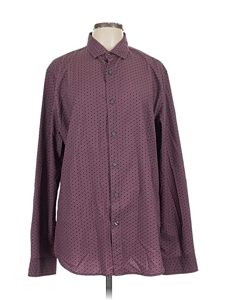 Pre-owned Dkny Long Sleeve Blouse In Burgundy