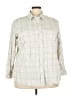 Talbots Checkered-gingham Gray Long Sleeve Button-Down Shirt Size 3X - photo 1