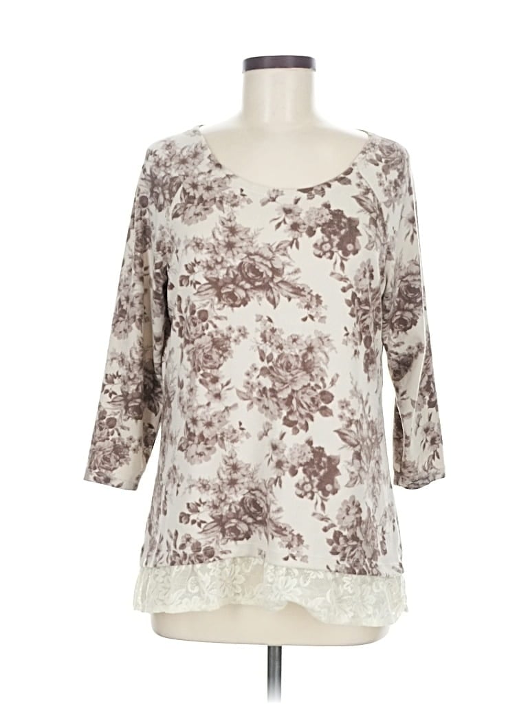 Pre-owned French Laundry 3/4 Sleeve T-shirt In White