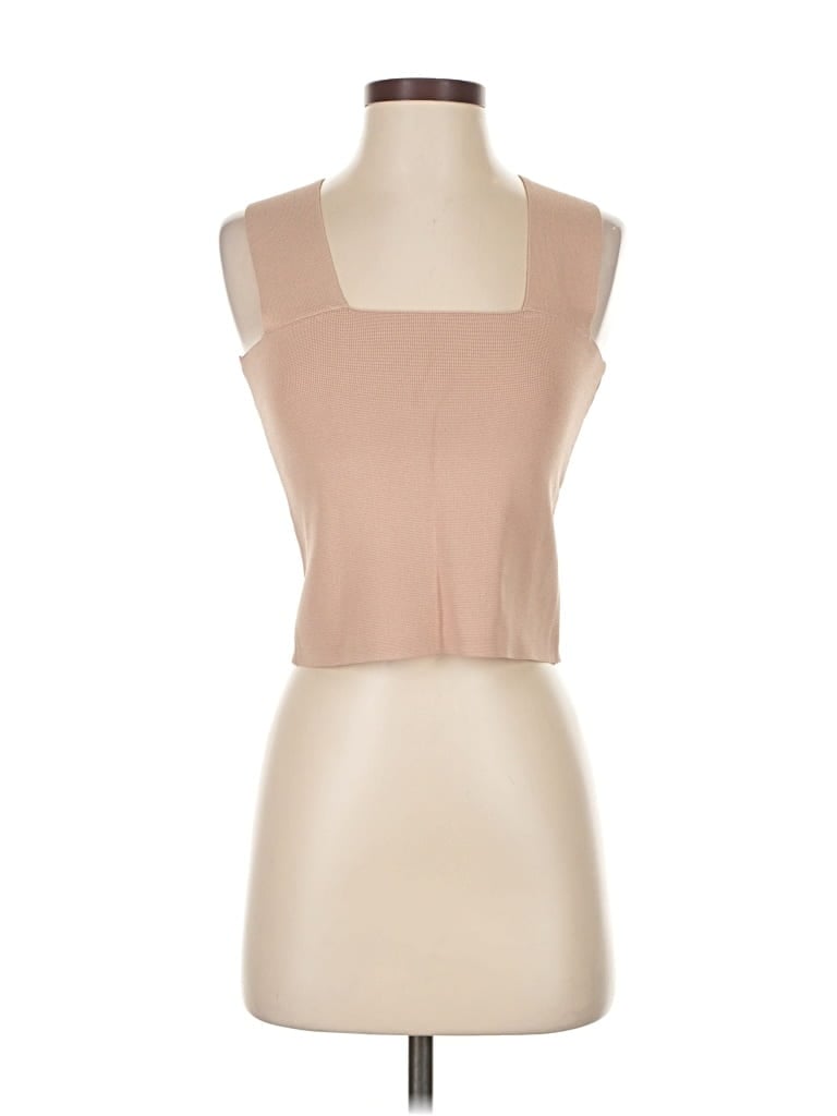 Pre-owned House Of Harlow 1960 Tank Top Tan Strapless Neckline Tops In Brown