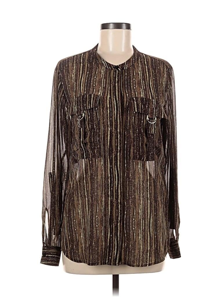 Pre-owned Michael Michael Kors Long Sleeve Blouse In Brown