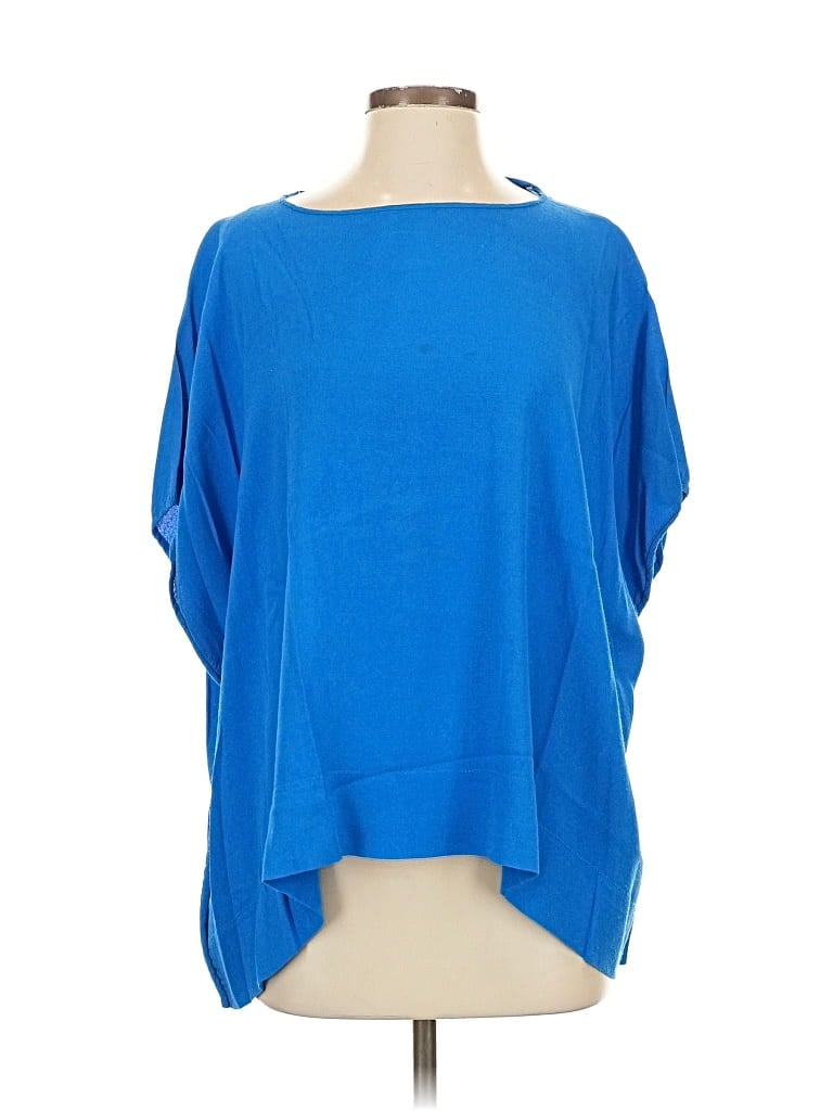 Pre-owned Diane Von Furstenberg Short Sleeve Blouse In Blue