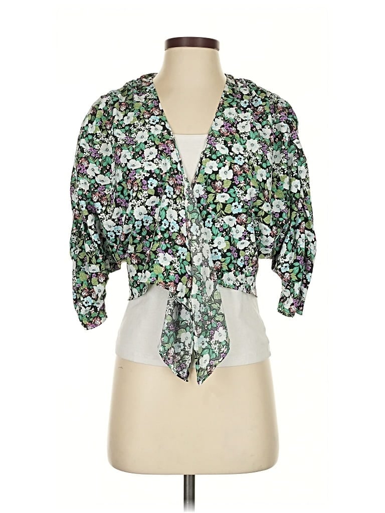 Pre-owned Nasty Gal Inc. 3/4 Sleeve Blouse In Green