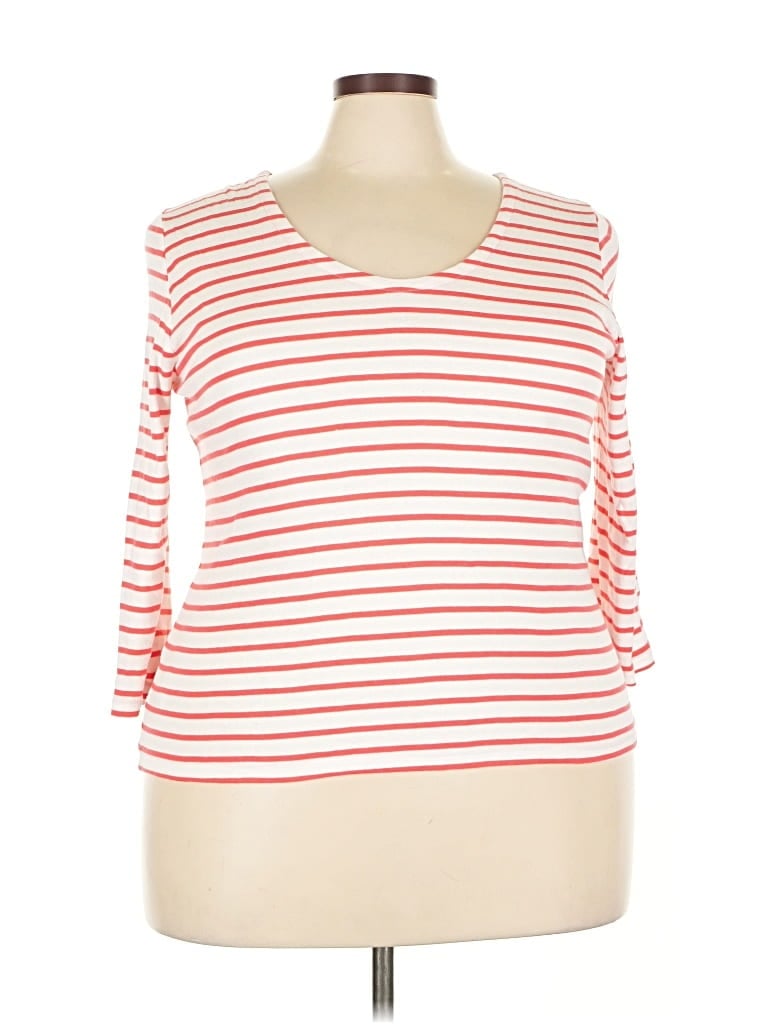 Pre-owned Unbranded 3/4 Sleeve T-shirt In Red