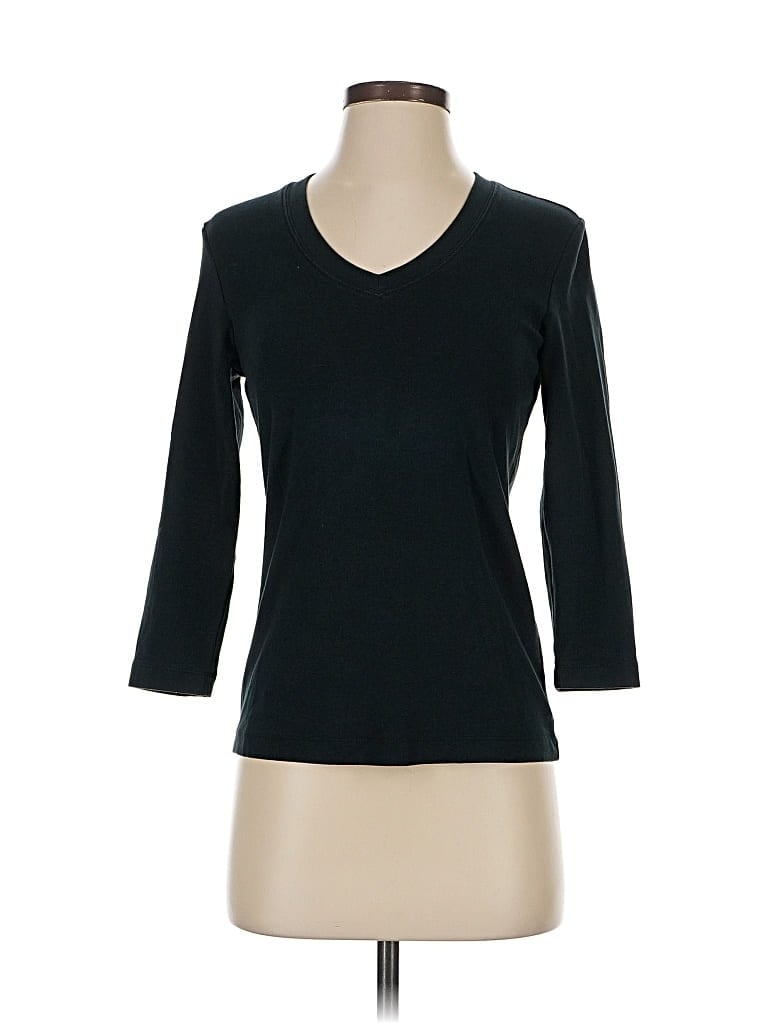 Pre-owned Chico's 3/4 Sleeve T-shirt In Black